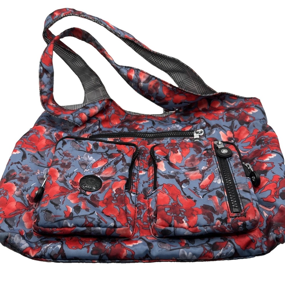 Kipling Anet Tote Red Blue Floral